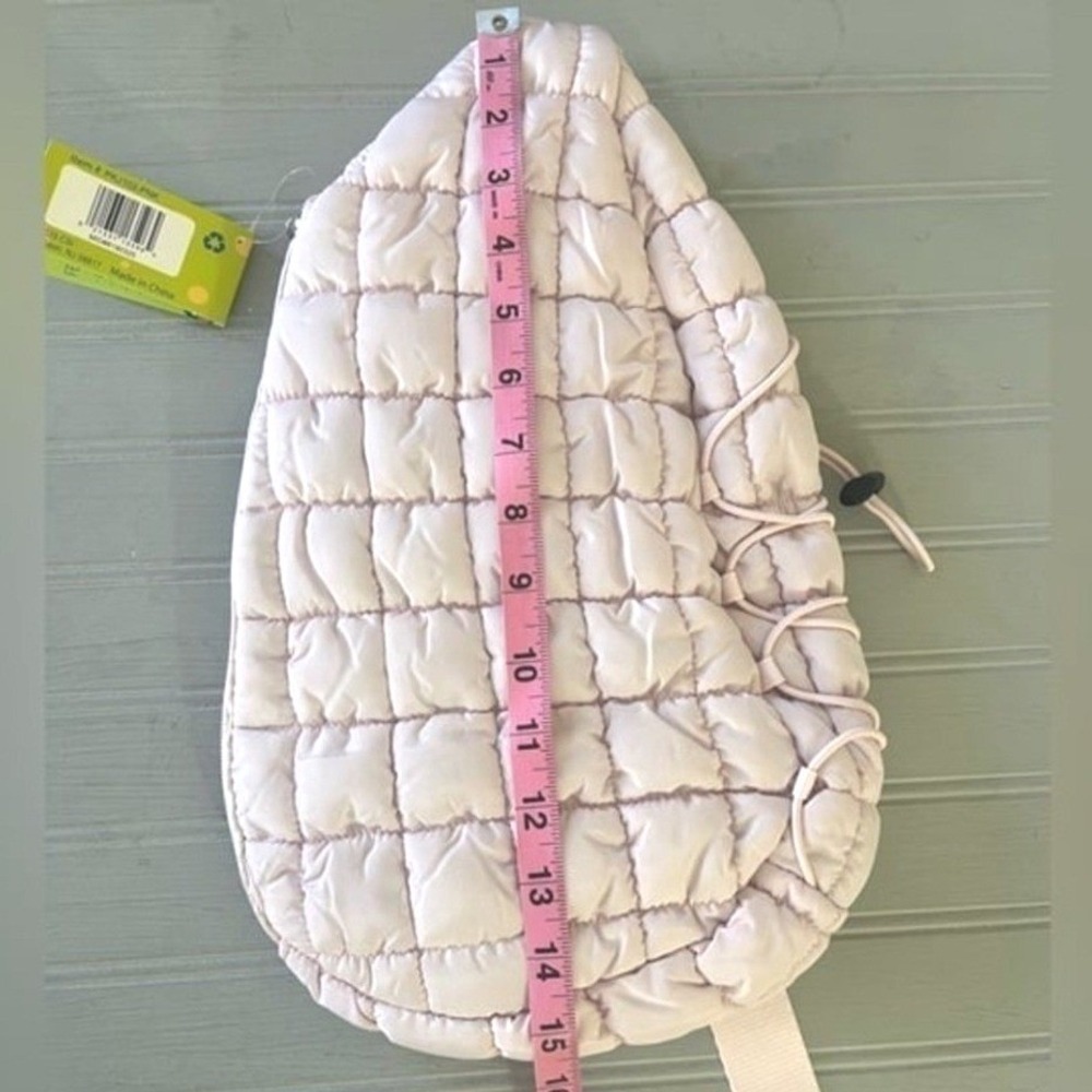 Pickle O Joe Quilted Sling Pickleball Bag Dusty Pink Zip Pockets Lightweight NWT - Picture 10 of 12